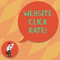 Text sign showing Website Click Rate. Conceptual photo ratio users who click specific link to number total users Man in Necktie Royalty Free Stock Photo