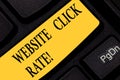 Text sign showing Website Click Rate. Conceptual photo ratio users who click specific link to number total users Royalty Free Stock Photo