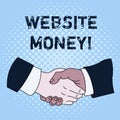 Text sign showing Website Money. Conceptual photo Refers to the website we want to promote Where money is earned Hand