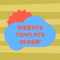 Text sign showing Website Template Design. Conceptual photo writing an informative content of a website Sun Hiding Royalty Free Stock Photo