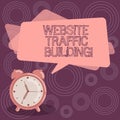 Text sign showing Website Traffic Building. Conceptual photo cookies allow marketers to follow web users Blank