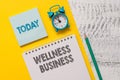 Text sign showing Wellness Business. Conceptual photo Professional venture focusing the health of mind and body Spiral