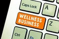 Text sign showing Wellness Business. Conceptual photo Professional venture focusing the health of mind and body