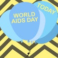Text sign showing World Aids Day. Business idea World Aids Day Man Holding Colorful Balloons Drawing Flying Around