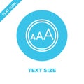 text size icon vector from accessibility collection. Thin line text size outline icon vector  illustration. Linear symbol for use Royalty Free Stock Photo