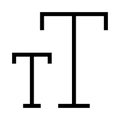 Text size vector line icon
