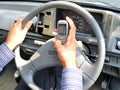 Text SMS while Driving Royalty Free Stock Photo