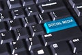 Text of social media on blue button Royalty Free Stock Photo