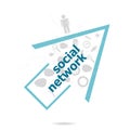 Text Social Network. Social concept . Data protection and secure elements inforgaphic set