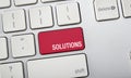 Text of solutions on computer keyboard, Problem solving concept Royalty Free Stock Photo