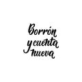 Text in Spanish: Turn a new page. calligraphy vector illustration.