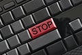 Text of STOP on computer keyboard. Royalty Free Stock Photo