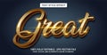 Text Style with Great Golden Theme. Editable Text Style Effect