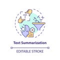 Text summarization multi color concept icon