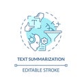 Text summarization soft blue concept icon