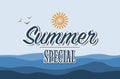 Text Summer Special on blue maritime background