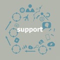 Text Support. Business concept . Universal and standard icons for web and app