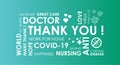 Text Thank you for doctors wordcloud background gradient