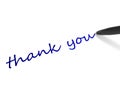 Text THANK YOU and pen. Royalty Free Stock Photo