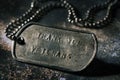 Text thank you veterans in a dog tag Royalty Free Stock Photo