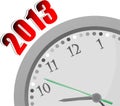 Text 2013. Time concept . Color word and modern clock on white Royalty Free Stock Photo