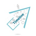 Text Timeline. Time concept . Data protection and secure elements inforgaphic set