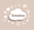 Text Timeline. Time concept . Icons set for cloud computing for web and app. Timeline Royalty Free Stock Photo