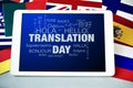 Text Translation Day in a tablet computer