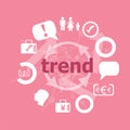 Text trend. Business concept . Set of flat icons for mobile app and web