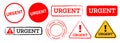 text urgent red square circle triangle stamp label sticker sign important information