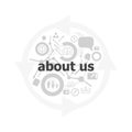 Text About Us on digital background. Information concept Royalty Free Stock Photo