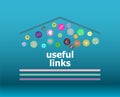 Text useful links on digital background. Information concept Royalty Free Stock Photo