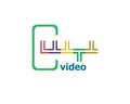 Text Video. Technology concept. Abstract emblem, design concept, element for template