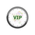 Text Vip. Social concept . Set of modern flat design concept icons for internet marketing. Watch clock isolated on white Royalty Free Stock Photo