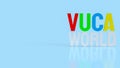 The text vuca world or Volatility, uncertainty, complexity and ambiguity 3d rendering