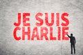 Text on wall, I am Charlie (In French) Royalty Free Stock Photo