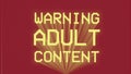 Text warning adult content film red