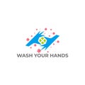 Text wash your hand plus medical design symbol vector