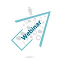 Text Webinar. Web design concept . Data protection and secure elements inforgaphic set