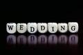 Text wedding cube Royalty Free Stock Photo