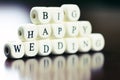 Text wedding cube Royalty Free Stock Photo