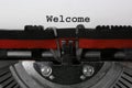 Text Welcom written with the typewriter Royalty Free Stock Photo
