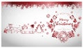 Text We Wish You Merry Christmas and Happy New Year Typographical on shiny Xmas background with winter landscape.