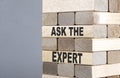 The text on the wooden blocks ASK THE EXPERT Royalty Free Stock Photo