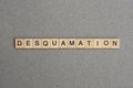 Text the word desquamation from wooden small letters Royalty Free Stock Photo