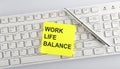 Text WORK LIFE BALANCE on the keyboard on the white background Royalty Free Stock Photo