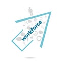 Text Workforce. Business concept . Data protection and secure elements inforgaphic set