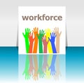 Text Workforce. Business concept . Human hands silhouettes Royalty Free Stock Photo