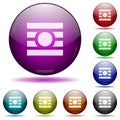 Text wrap around objects icon in glass sphere buttons