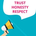 text writing Trust Honesty Respect